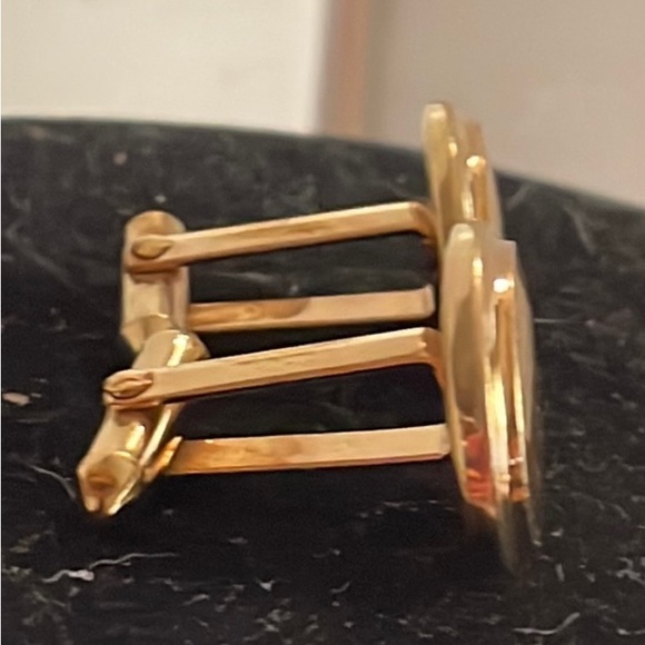 Antique unsigned/ 1/20 14k GF-gold filled-engravable oval cuff links - Picture 9 of 15